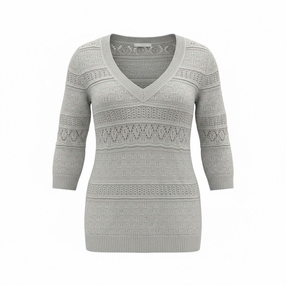 New York & Company Silver Grey Mohair Sweater Women’s Size L